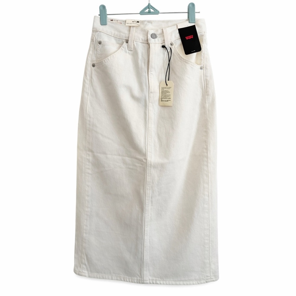 Levi's High Rise White Slit Skirt 🤍